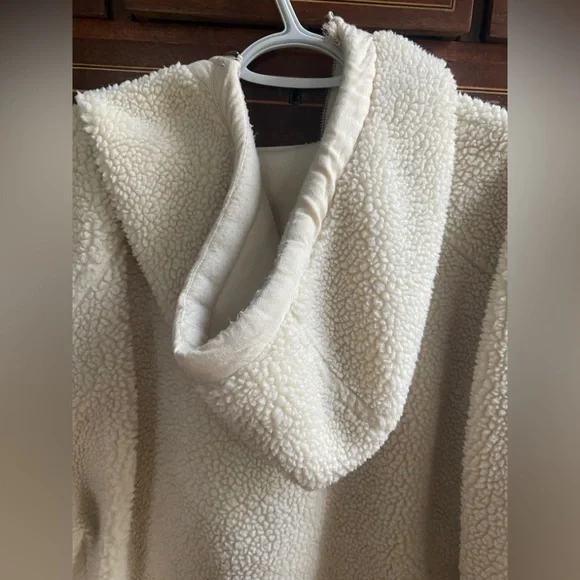 FP Movement by Free People Oversized Cream Teddy Zip Jacket - Picture 13 of 14